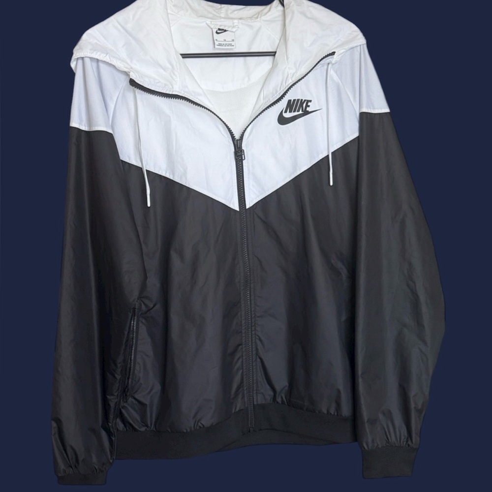 Nike Black and White Windbreaker Jacket
